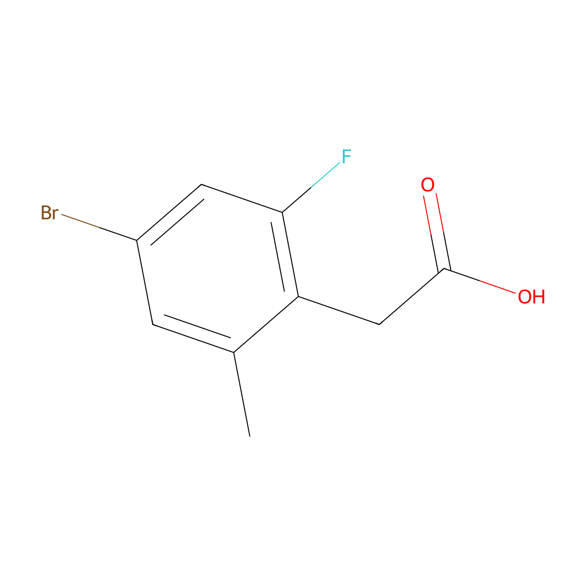 2-(4-Bromo-2-fluoro-6-methylphenyl)acetic acid molecular structure, CAS 2091476-46-7