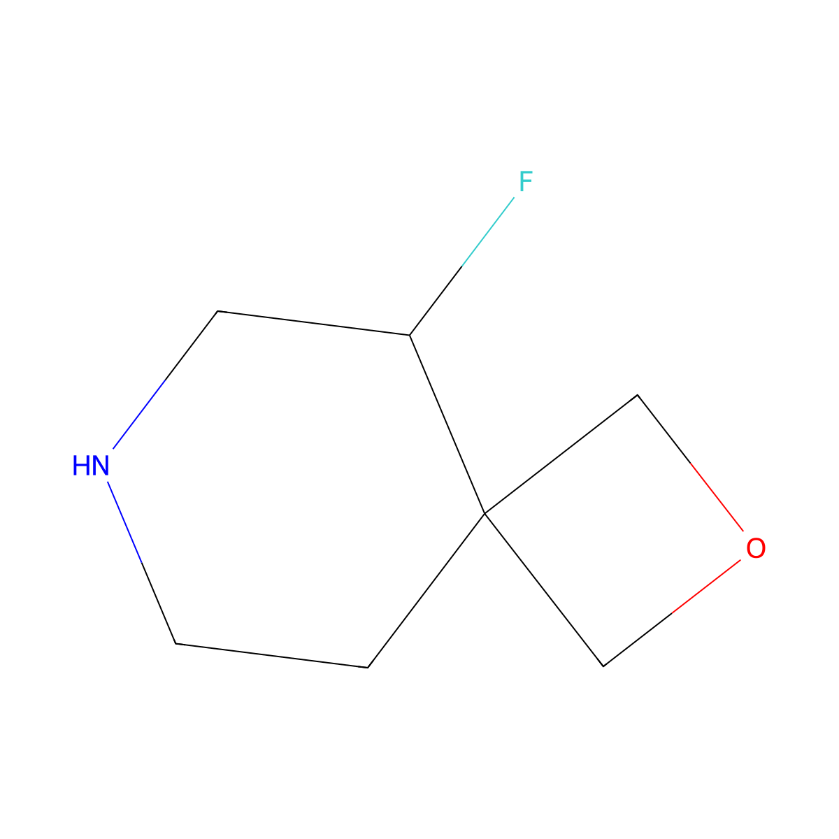 5-Fluoro-2-oxa-7-azaspiro[3.5]nonane molecular structure, CAS 2091478-15-6