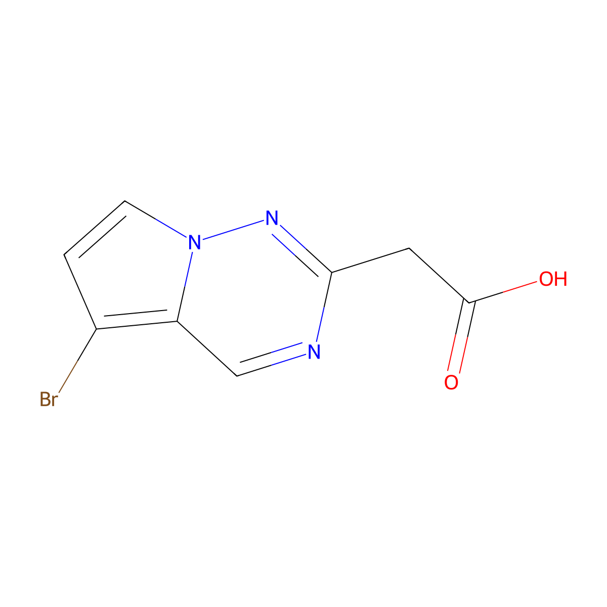 2-{5-Bromopyrrolo[2,1-f][1,2,4]triazin-2-yl}acetic acid molecular structure, CAS 2091480-93-0