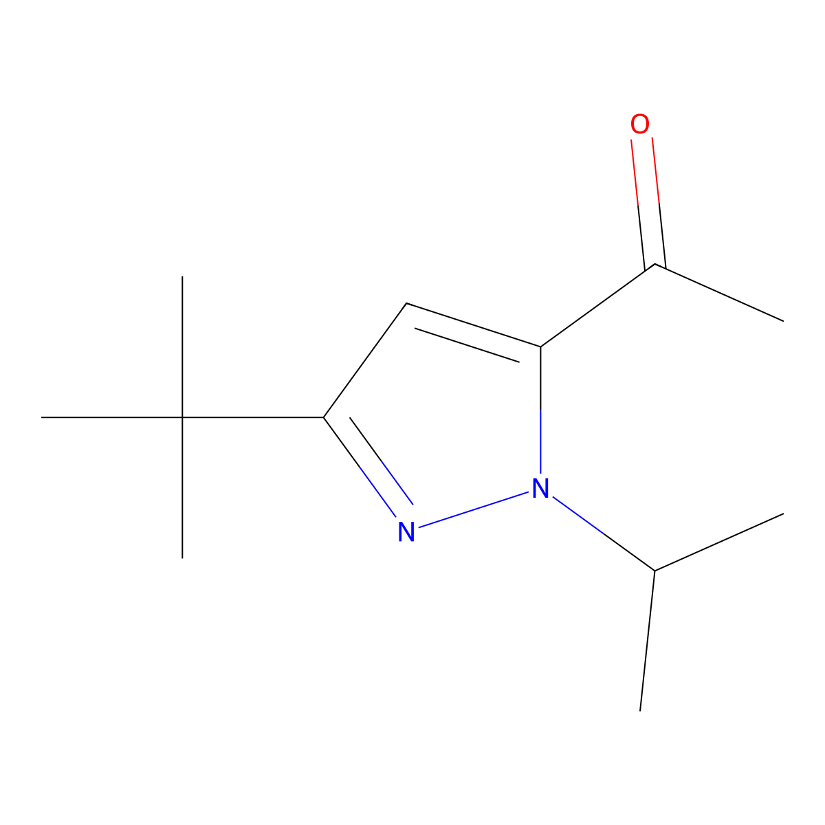 1-[3-tert-Butyl-1-(propan-2-yl)-1H-pyrazol-5-yl]ethan-1-one molecular structure, CAS 2091484-92-1