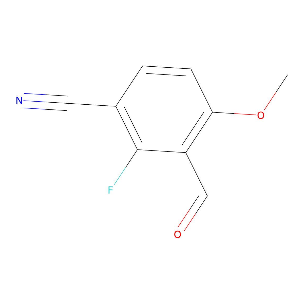 2-Fluoro-3-formyl-4-methoxybenzonitrile molecular structure, CAS 2091486-62-1