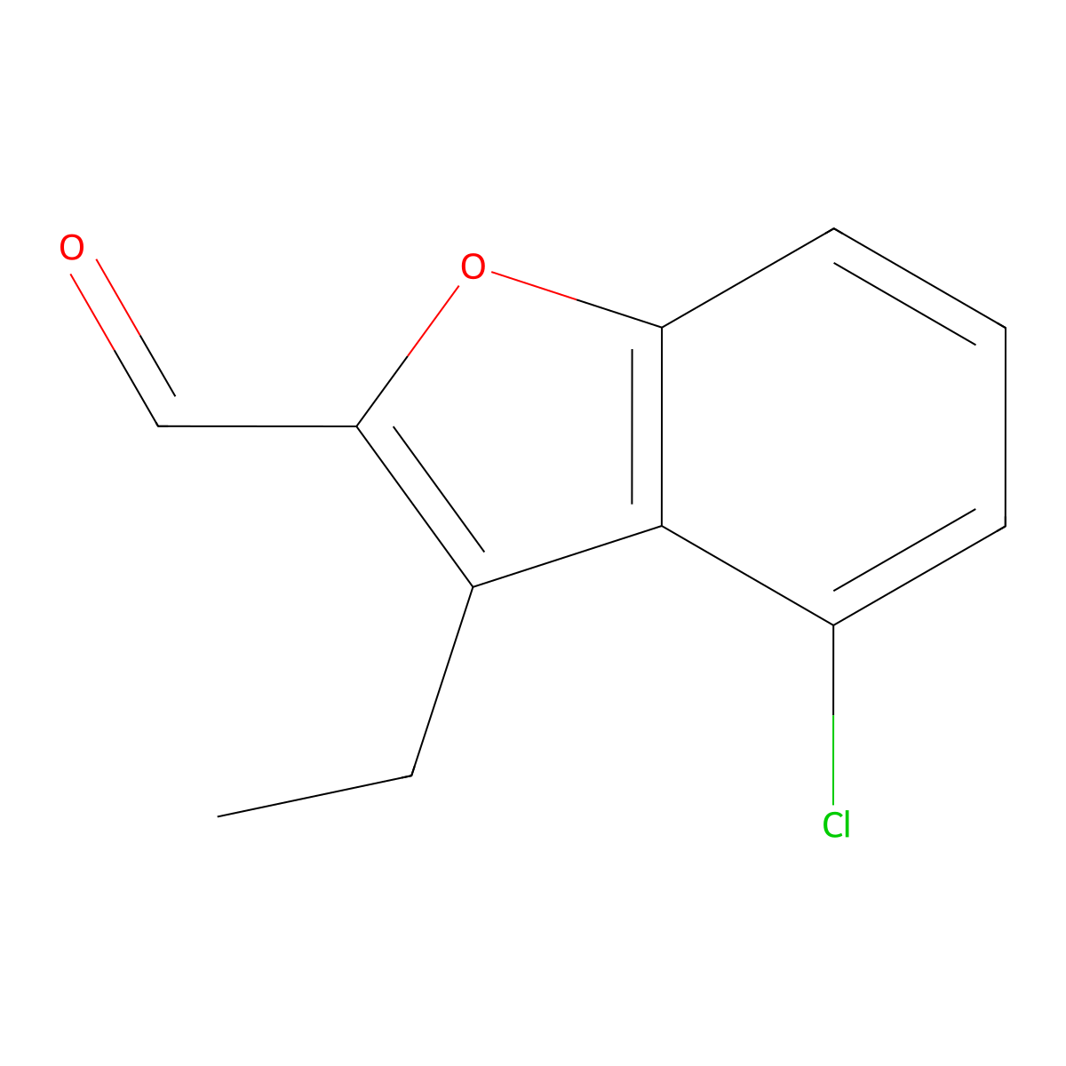 4-Chloro-3-ethyl-1-benzofuran-2-carbaldehyde molecular structure, CAS 2091487-64-6