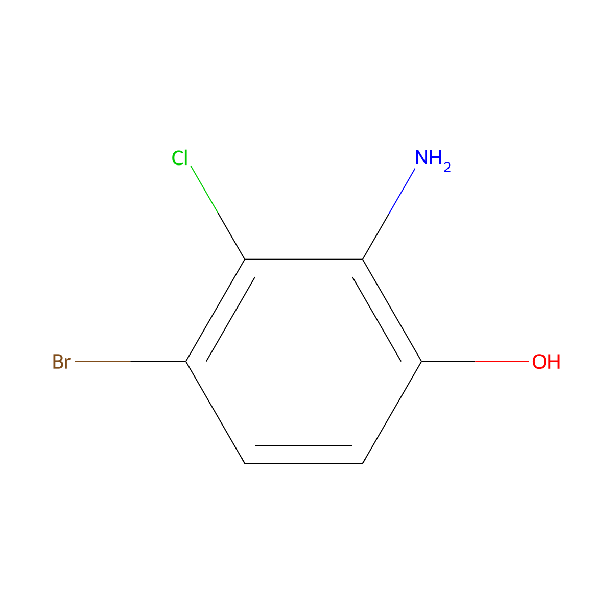 2-Amino-4-bromo-3-chlorophenol molecular structure, CAS 2091488-61-6