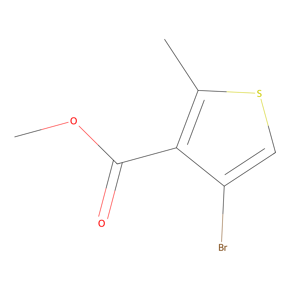 Methyl 4-bromo-2-methylthiophene-3-carboxylate molecular structure, CAS 2091489-28-8