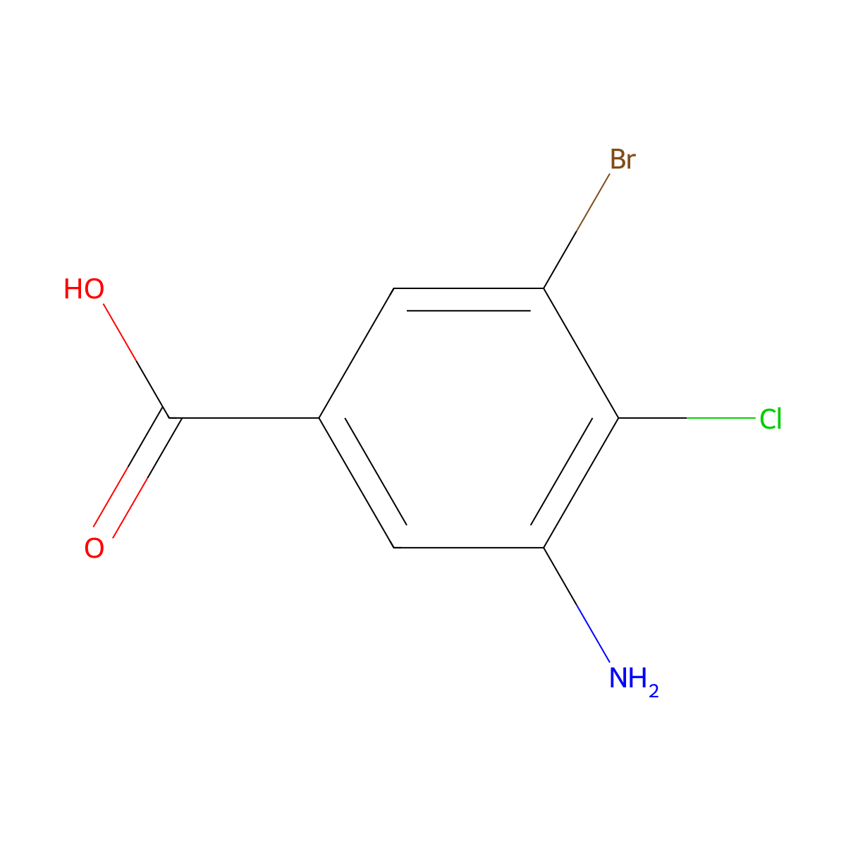 3-Amino-5-bromo-4-chlorobenzoic acid molecular structure, CAS 2091493-96-6