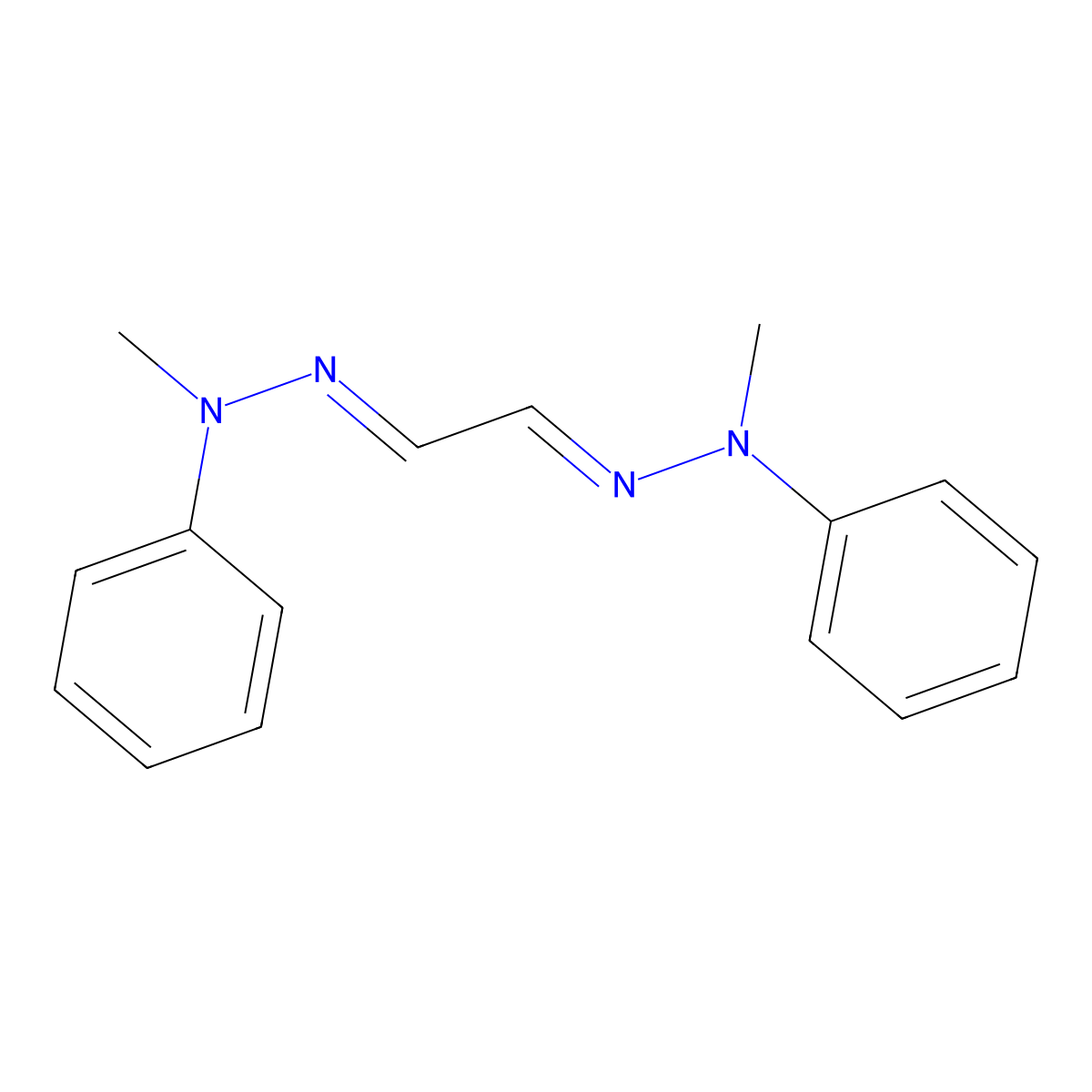 (1E,2E)-1,2-bis(2-methyl-2-phenylhydrazono)ethane molecular structure, CAS 20915-45-1