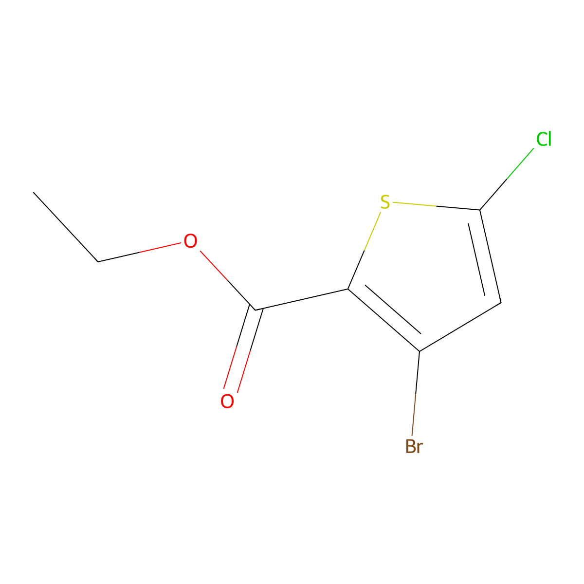 2-Thiophenecarboxylic acid, 3-bromo-5-chloro-, ethyl ester molecular structure, CAS 2091502-25-7