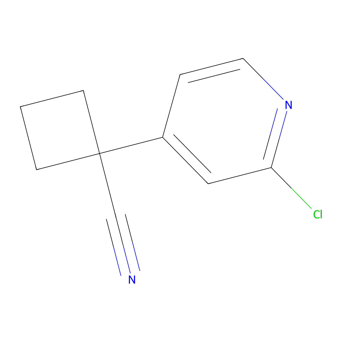 1-(2-Chloropyridin-4-yl)cyclobutane-1-carbonitrile molecular structure, CAS 2091503-23-8