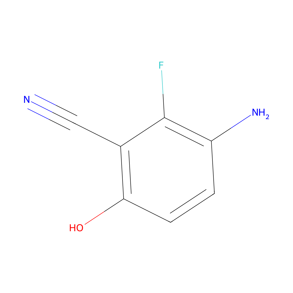 3-Amino-2-fluoro-6-hydroxybenzonitrile molecular structure, CAS 2091504-96-8