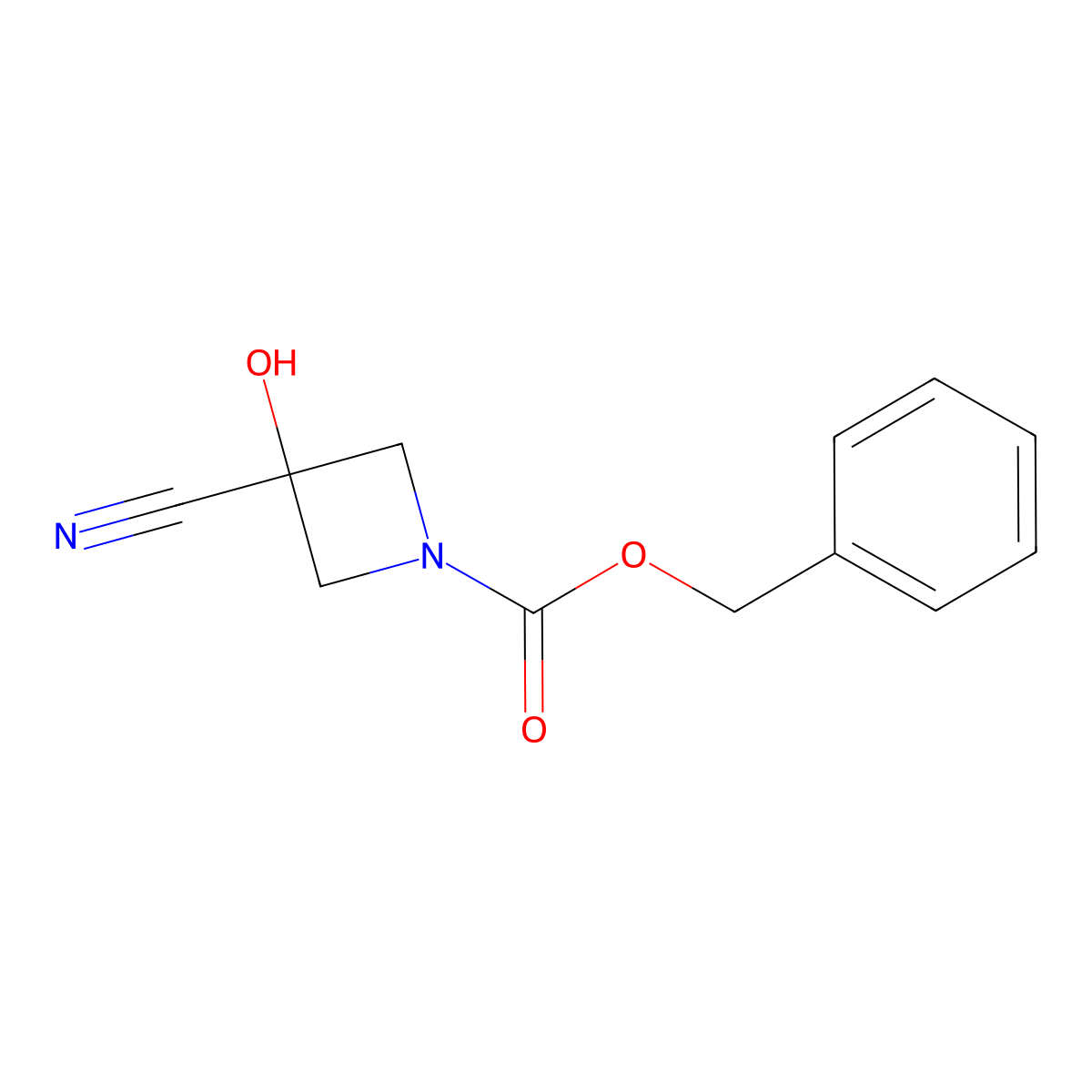 Benzyl 3-cyano-3-hydroxyazetidine-1-carboxylate molecular structure, CAS 2091506-27-1