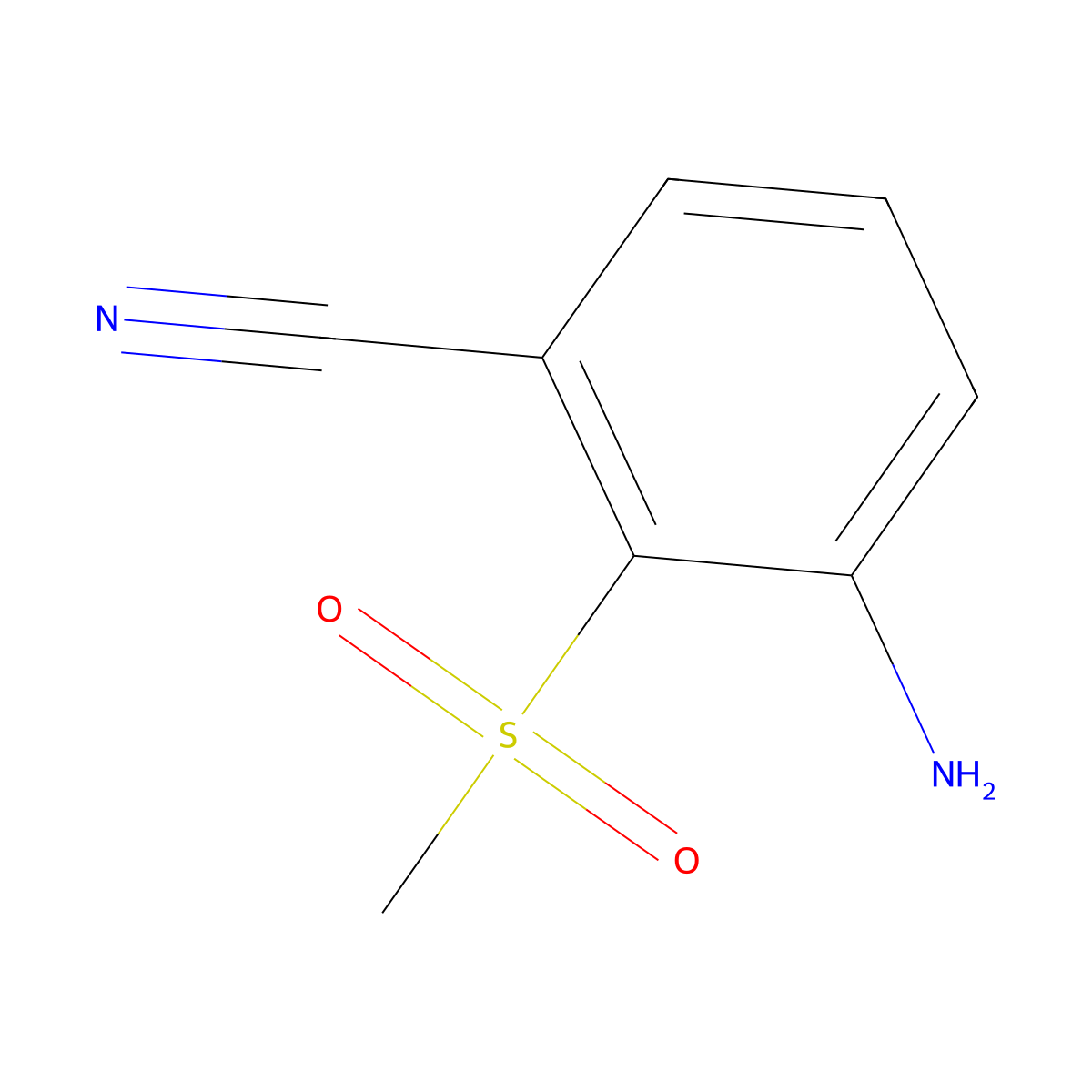 3-Amino-2-methanesulfonylbenzonitrile molecular structure, CAS 2091506-85-1