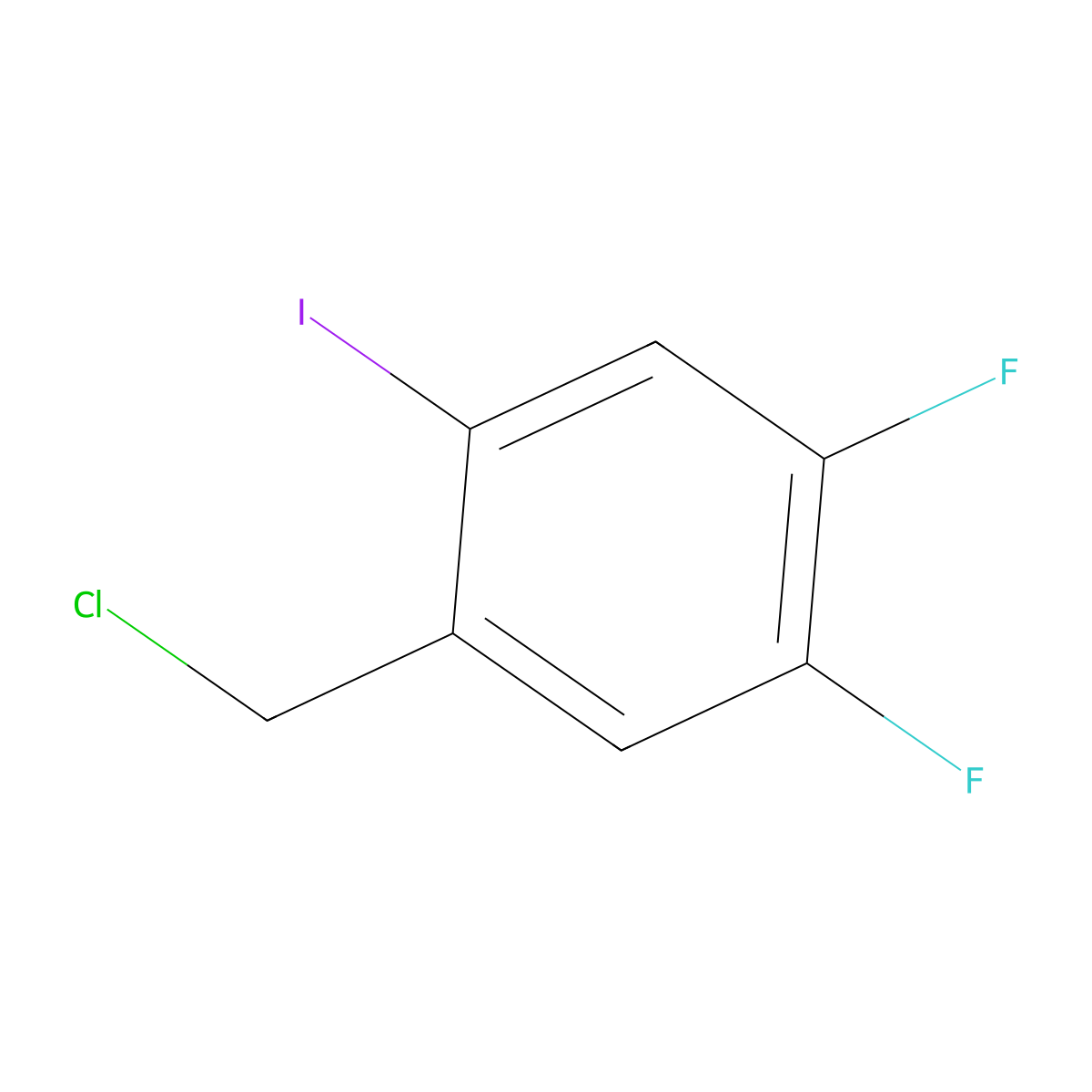 1-(Chloromethyl)-4,5-difluoro-2-iodobenzene molecular structure, CAS 2091509-20-3