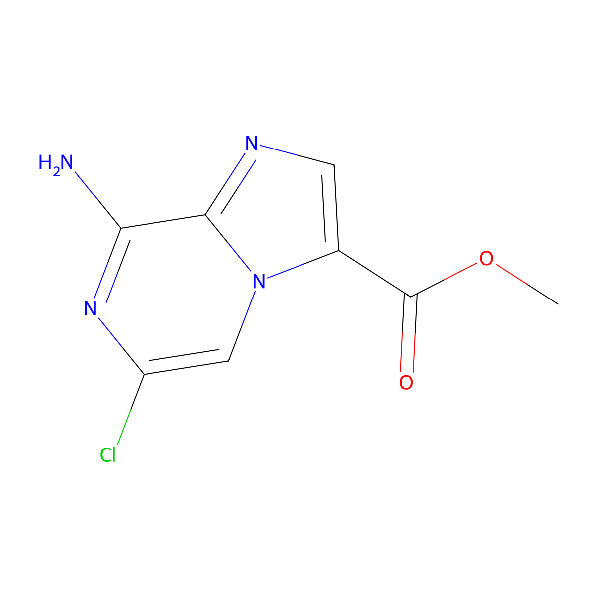 Methyl 8-amino-6-chloroimidazo(1,2-a)pyrazine-3-carboxylate molecular structure, CAS 2091512-93-3