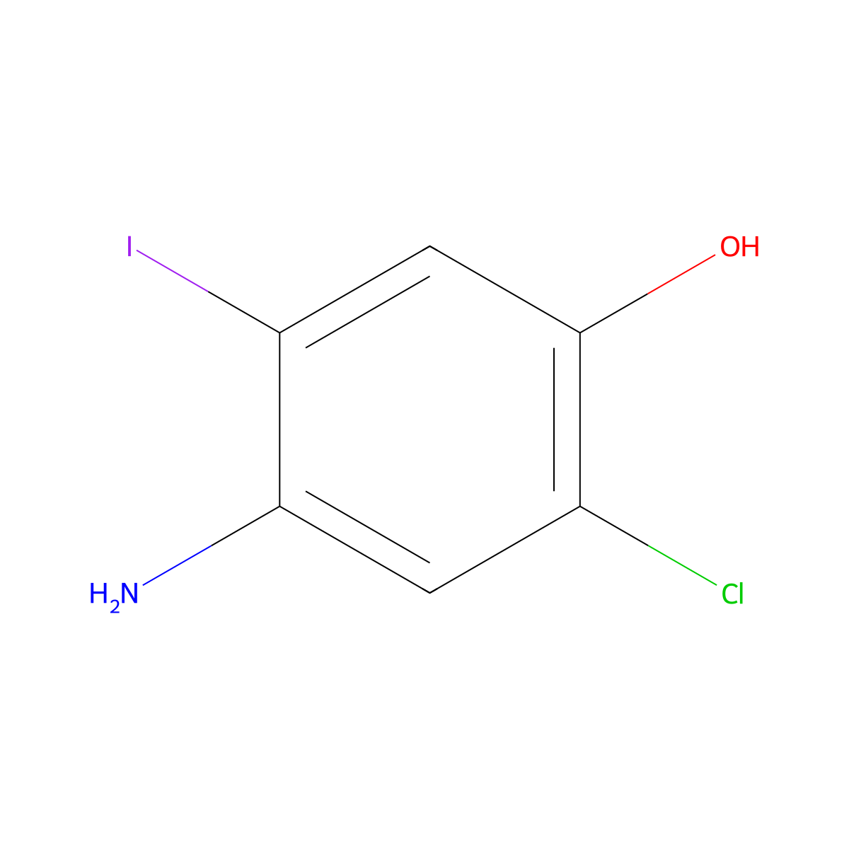 4-Amino-2-chloro-5-iodophenol molecular structure, CAS 2091513-42-5