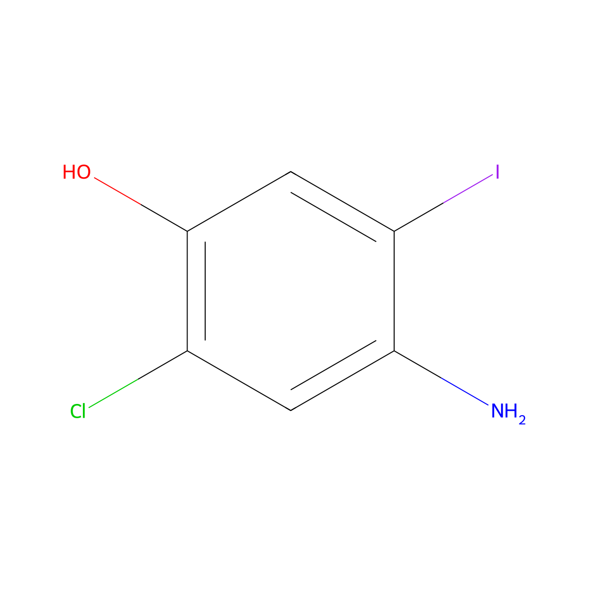 4-Amino-2-chloro-5-iodophenol molecular structure, CAS 2091513-42-5