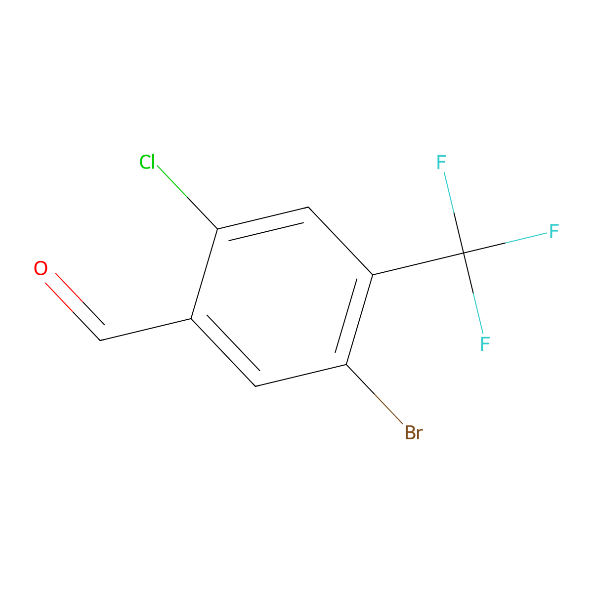 5-Bromo-2-chloro-4-(trifluoromethyl)benzaldehyde molecular structure, CAS 2091514-67-7