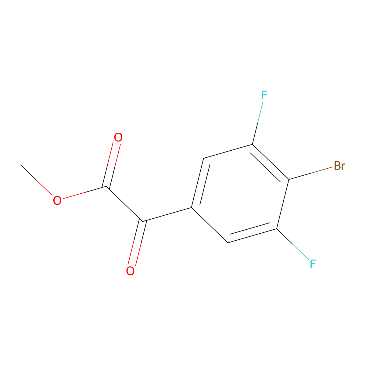 Methyl 4-bromo-3,5-difluoro-alpha-oxobenzeneacetate molecular structure, CAS 2091517-04-1