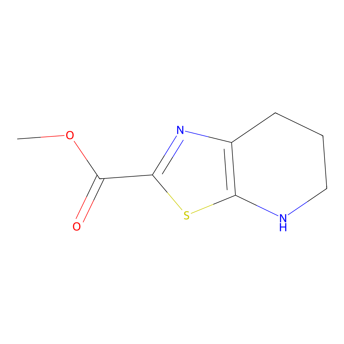 methyl 4H,5H,6H,7H-(1,3)thiazolo(5,4-b)pyridine-2-carboxylate molecular structure, CAS 2091520-30-6
