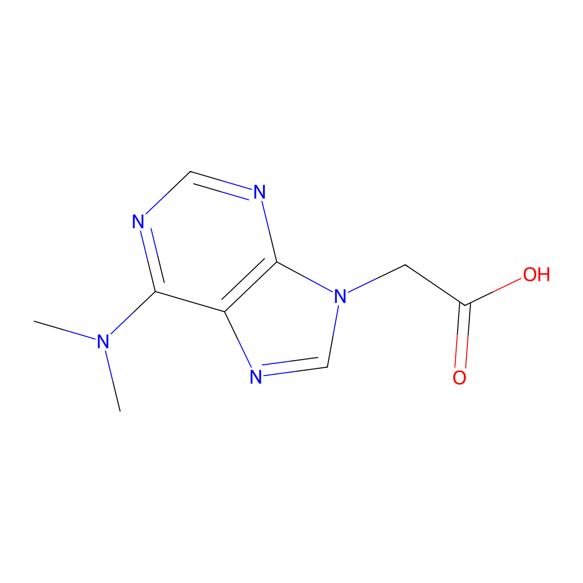 [6-(dimethylamino)-9H-purin-9-yl]acetic acid molecular structure, CAS 2091525-98-1