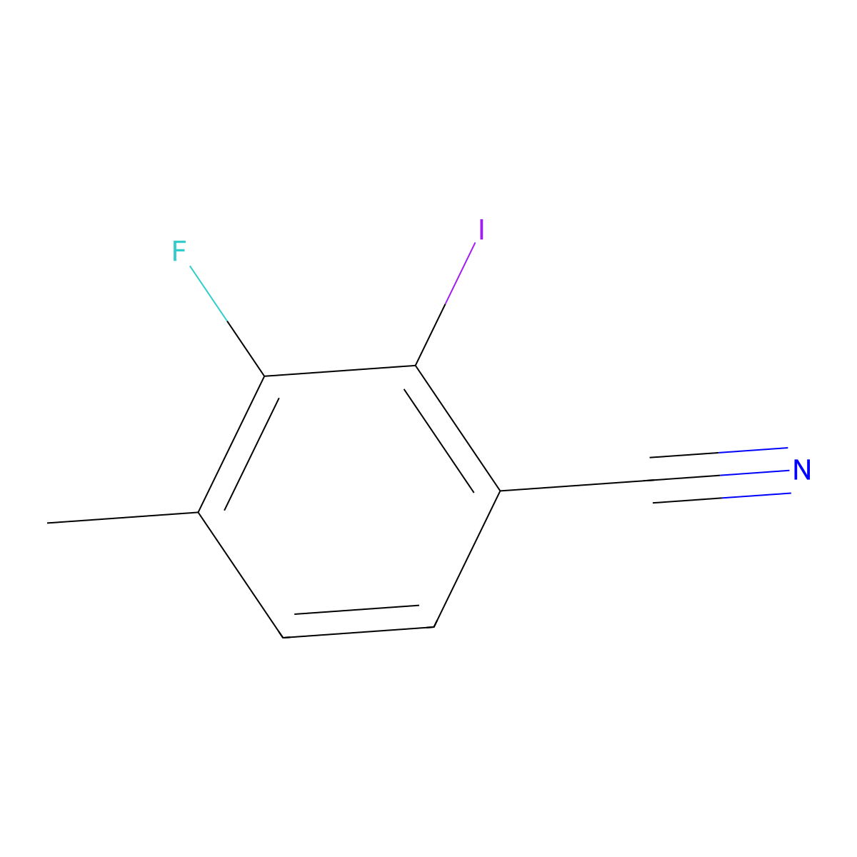3-Fluoro-2-iodo-4-methylbenZonitrile molecular structure, CAS 2091526-61-1