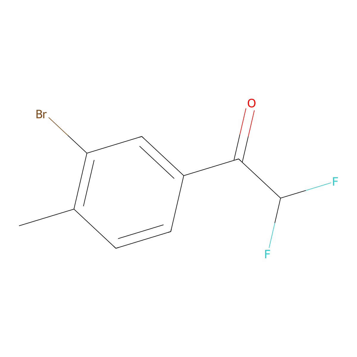1-(3-Bromo-4-methylphenyl)-2,2-difluoroethan-1-one molecular structure, CAS 2091527-73-8