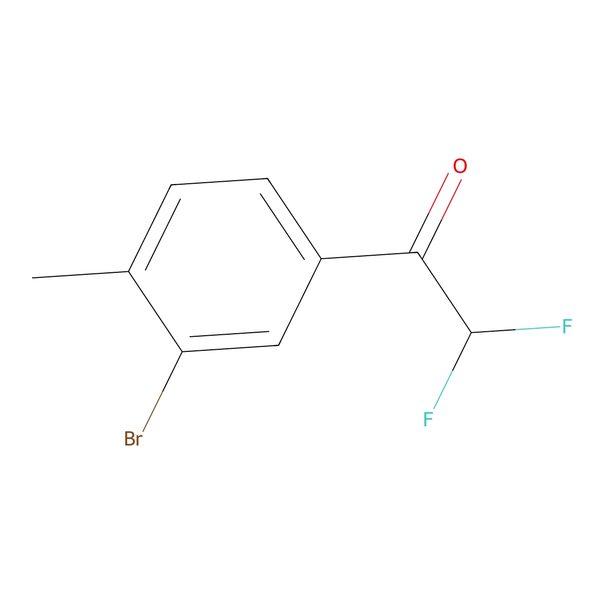 1-(3-Bromo-4-methylphenyl)-2,2-difluoroethan-1-one molecular structure, CAS 2091527-73-8