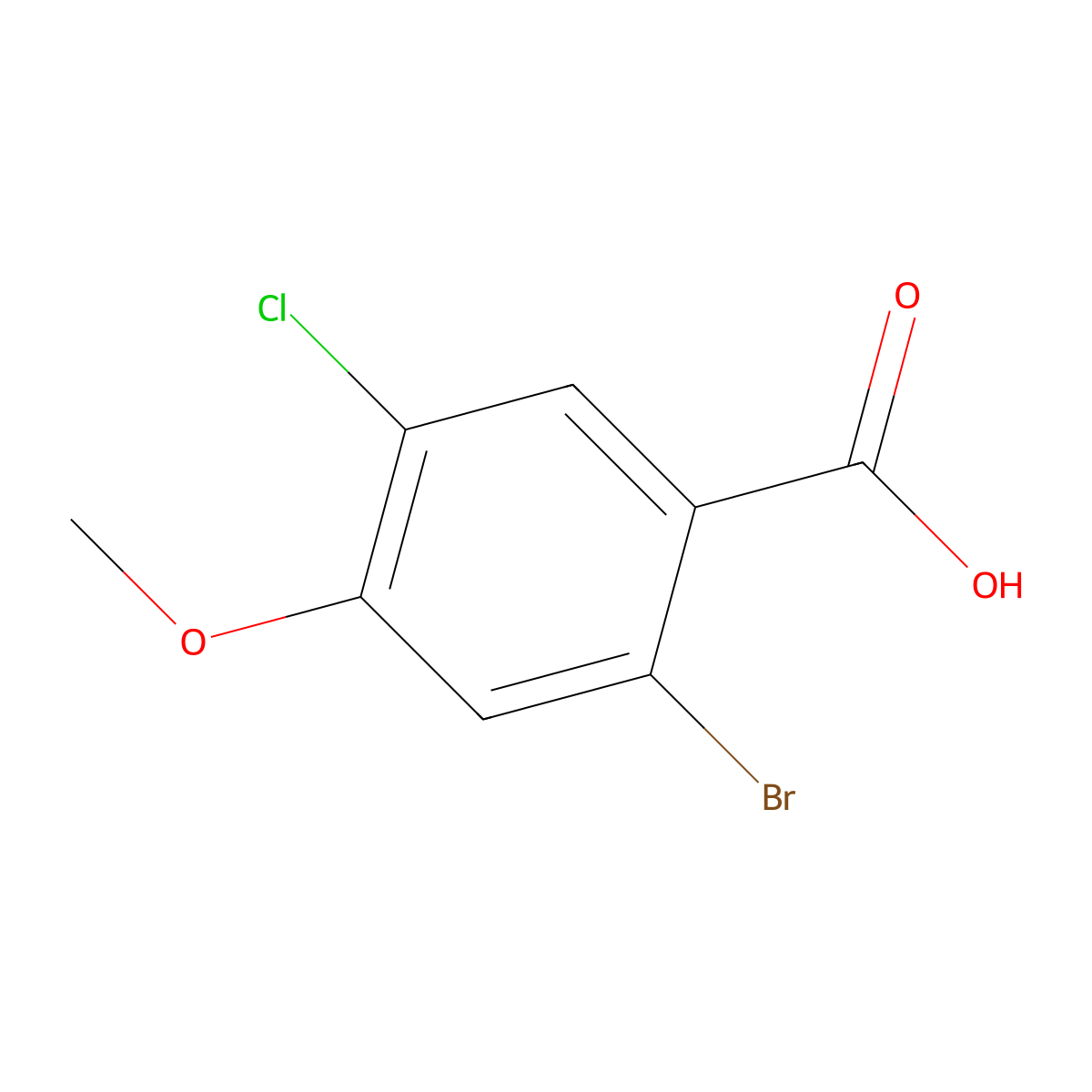 2-Bromo-5-chloro-4-methoxybenZoic acid molecular structure, CAS 2091528-05-9