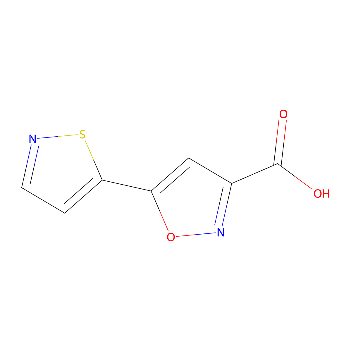 5-(1,2-Thiazol-5-yl)-1,2-oxazole-3-carboxylic acid molecular structure, CAS 2091528-06-0