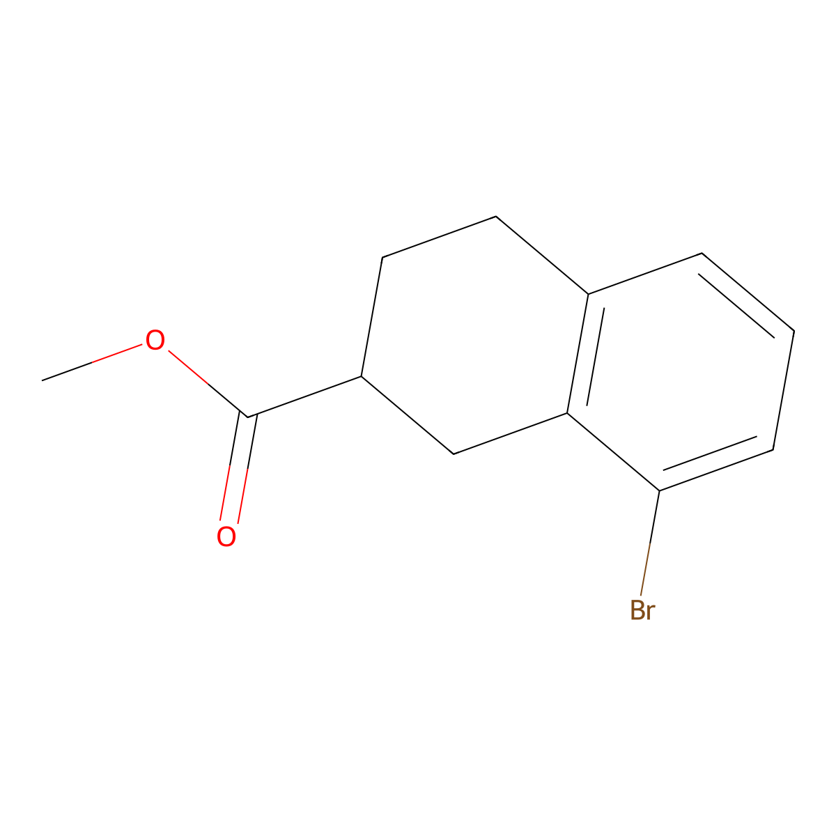 Methyl 8-bromo-1,2,3,4-tetrahydronaphthalene-2-carboxylate molecular structure, CAS 2091528-59-3