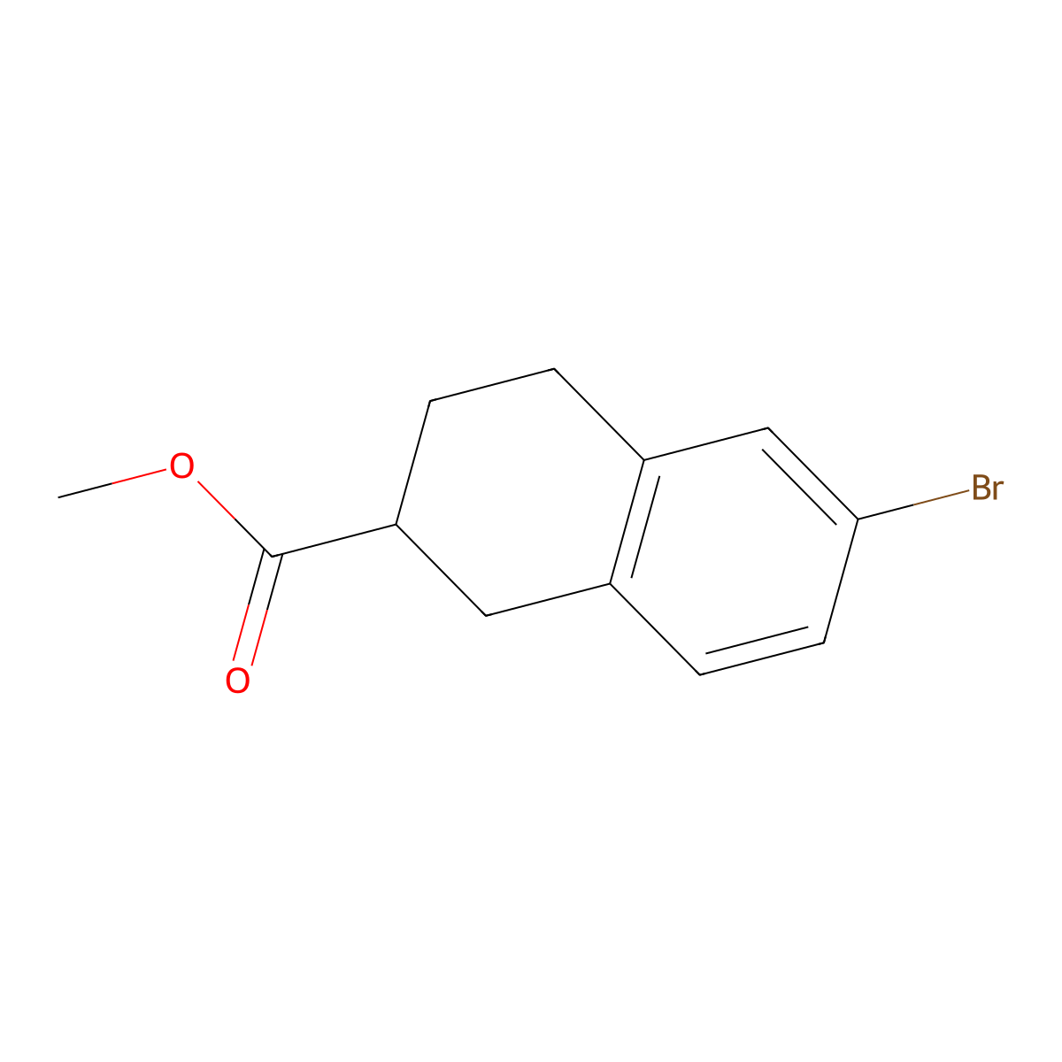 Methyl 6-bromo-1,2,3,4-tetrahydronaphthalene-2-carboxylate molecular structure, CAS 2091528-80-0
