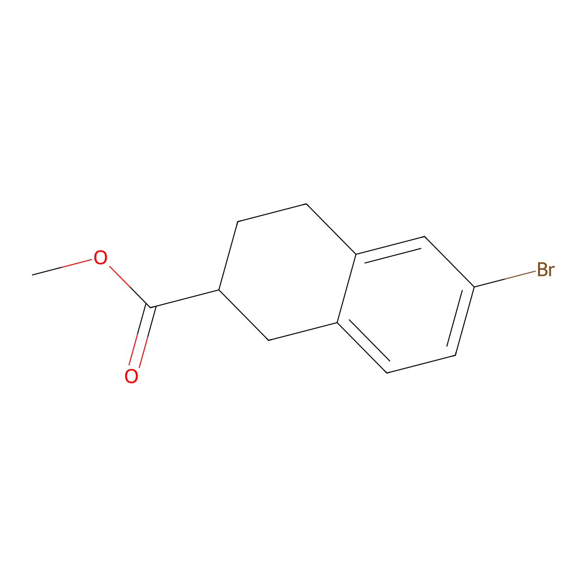 Methyl 6-bromo-1,2,3,4-tetrahydronaphthalene-2-carboxylate molecular structure, CAS 2091528-80-0