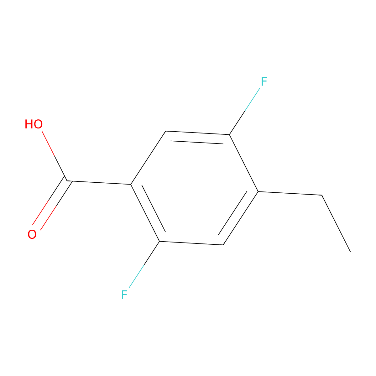 4-Ethyl-2,5-difluorobenzoic acid molecular structure, CAS 2091530-14-0