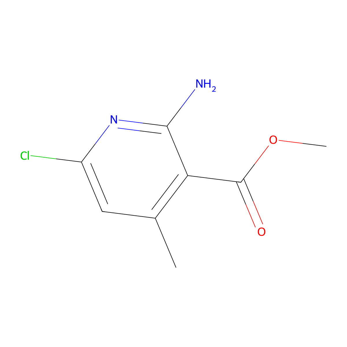 Methyl 2-amino-6-chloro-4-methylpyridine-3-carboxylate molecular structure, CAS 2091530-41-3