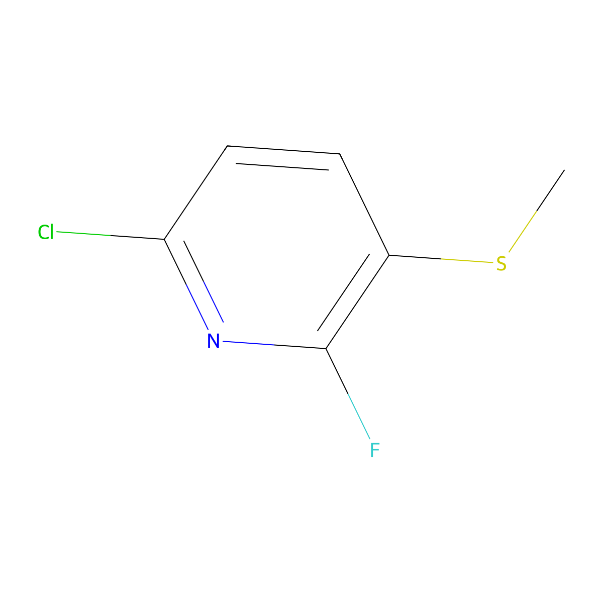 6-Chloro-2-fluoro-3-(methylthio)pyridine molecular structure, CAS 2091530-52-6
