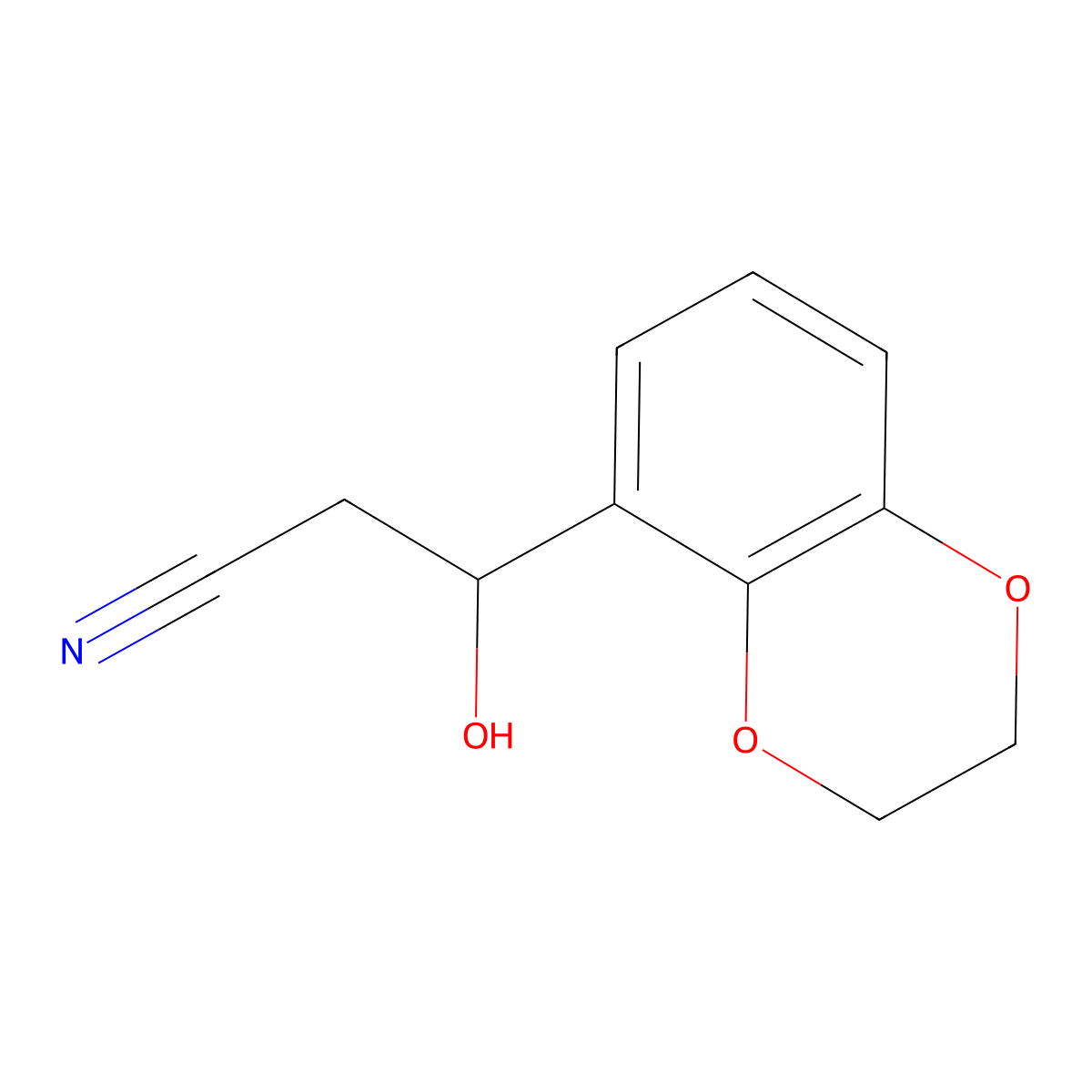 3-(2,3-Dihydro-1,4-benzodioxin-5-yl)-3-hydroxypropanenitrile molecular structure, CAS 2091530-87-7