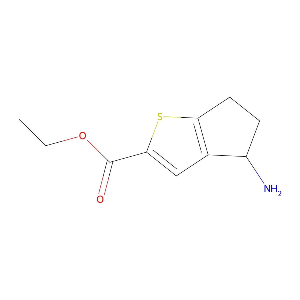 ethyl 4-amino-4H,5H,6H-cyclopenta[b]thiophene-2-carboxylate molecular structure, CAS 2091532-93-1