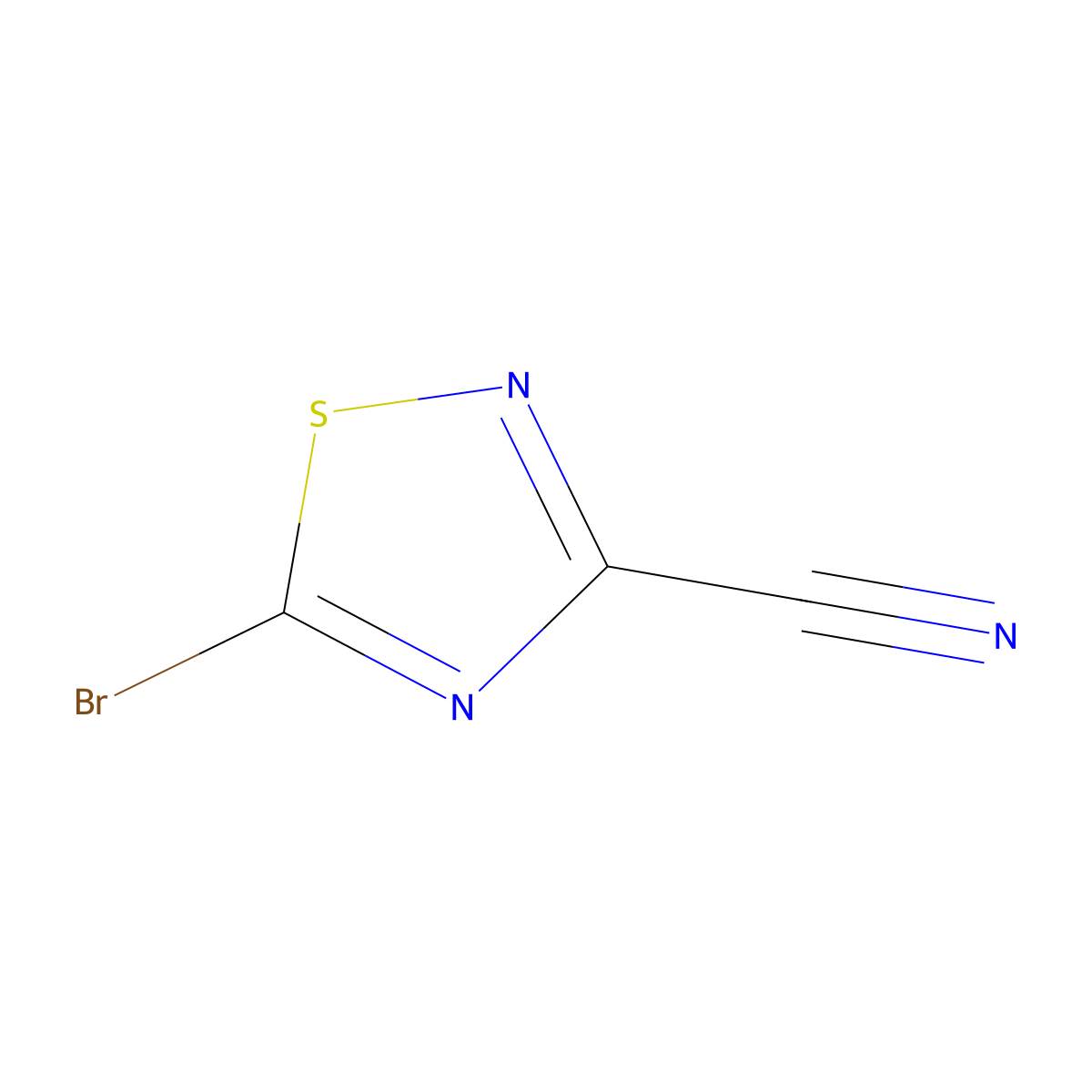 5-Bromo-1,2,4-thiadiazole-3-carbonitrile molecular structure, CAS 2091534-69-7