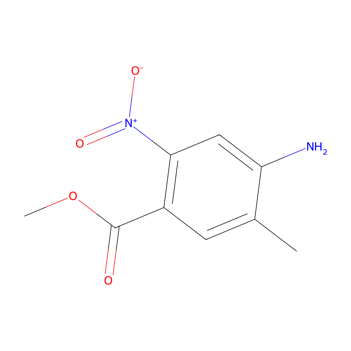 Methyl 4-amino-5-methyl-2-nitrobenzoate molecular structure, CAS 2091536-65-9