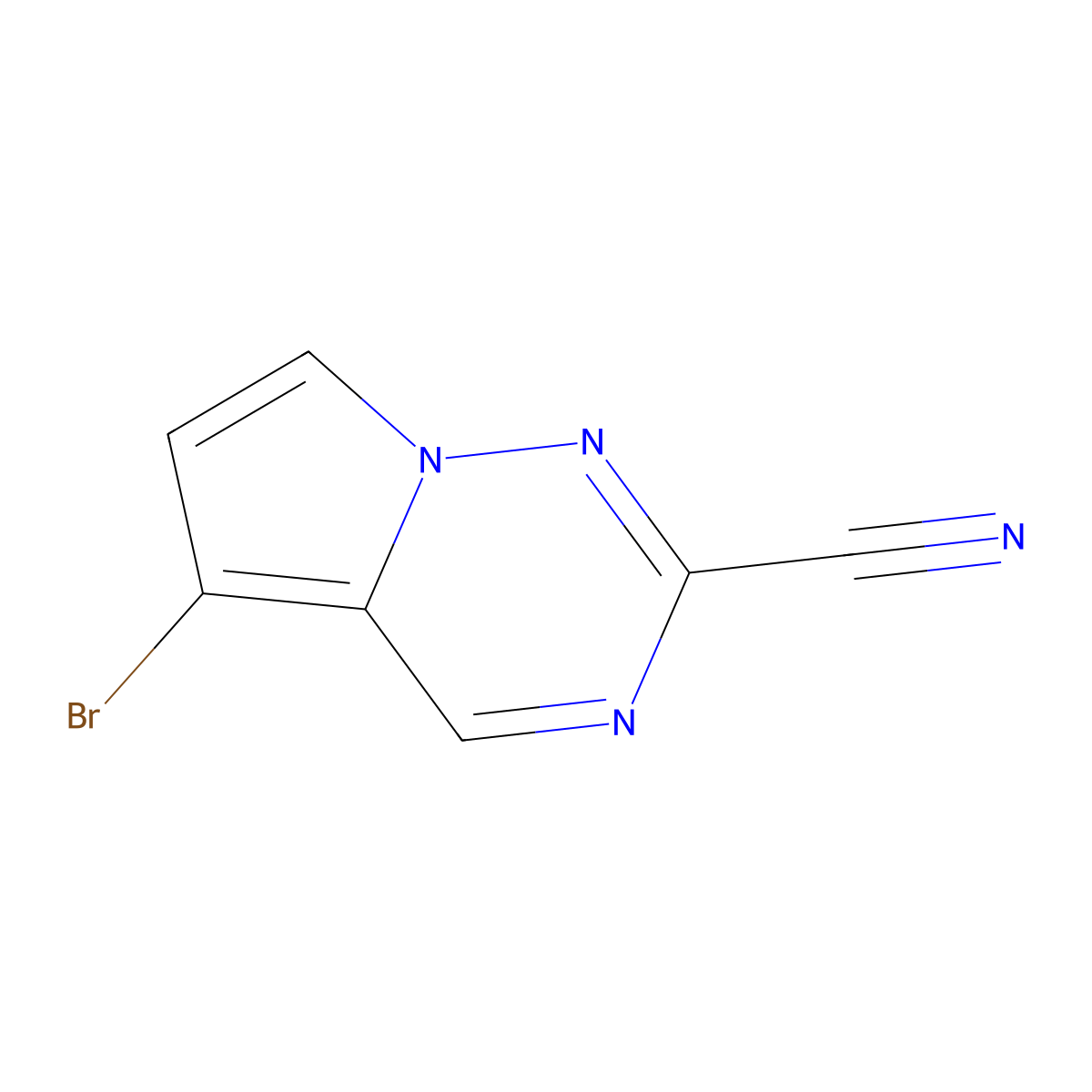 5-Bromopyrrolo[2,1-f][1,2,4]triazine-2-carbonitrile molecular structure, CAS 2091536-75-1