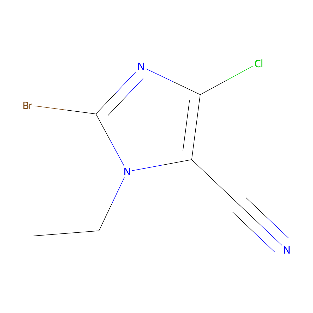2-bromo-4-chloro-1-ethyl-1H-imidazole-5-carbonitrile molecular structure, CAS 2091537-29-8