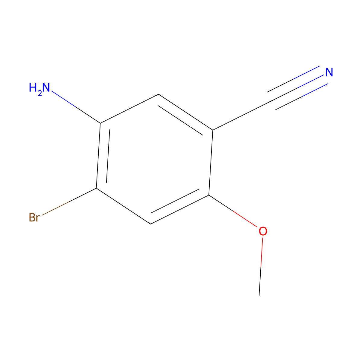 5-Amino-4-bromo-2-methoxybenzonitrile molecular structure, CAS 2091537-83-4