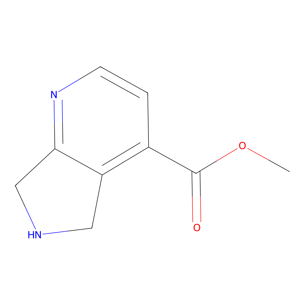 methyl 5H,6H,7H-pyrrolo[3,4-b]pyridine-4-carboxylate molecular structure, CAS 2091537-87-8