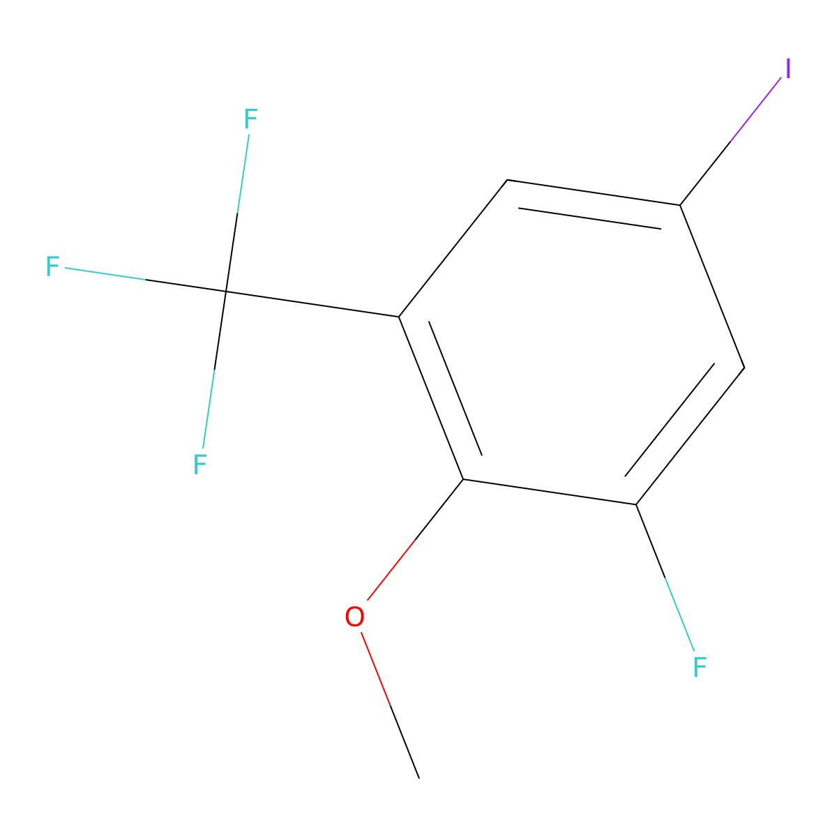 1-Fluoro-5-iodo-2-methoxy-3-(trifluoromethyl)benzene molecular structure, CAS 2091539-06-7