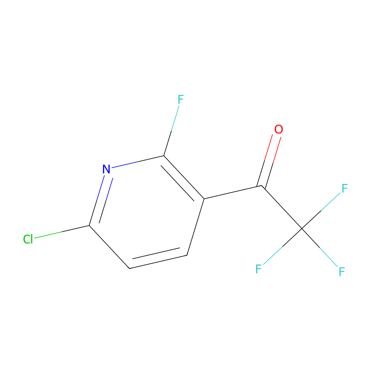 1-(6-Chloro-2-fluoropyridin-3-yl)-2,2,2-trifluoroethanone molecular structure, CAS 2091540-90-6