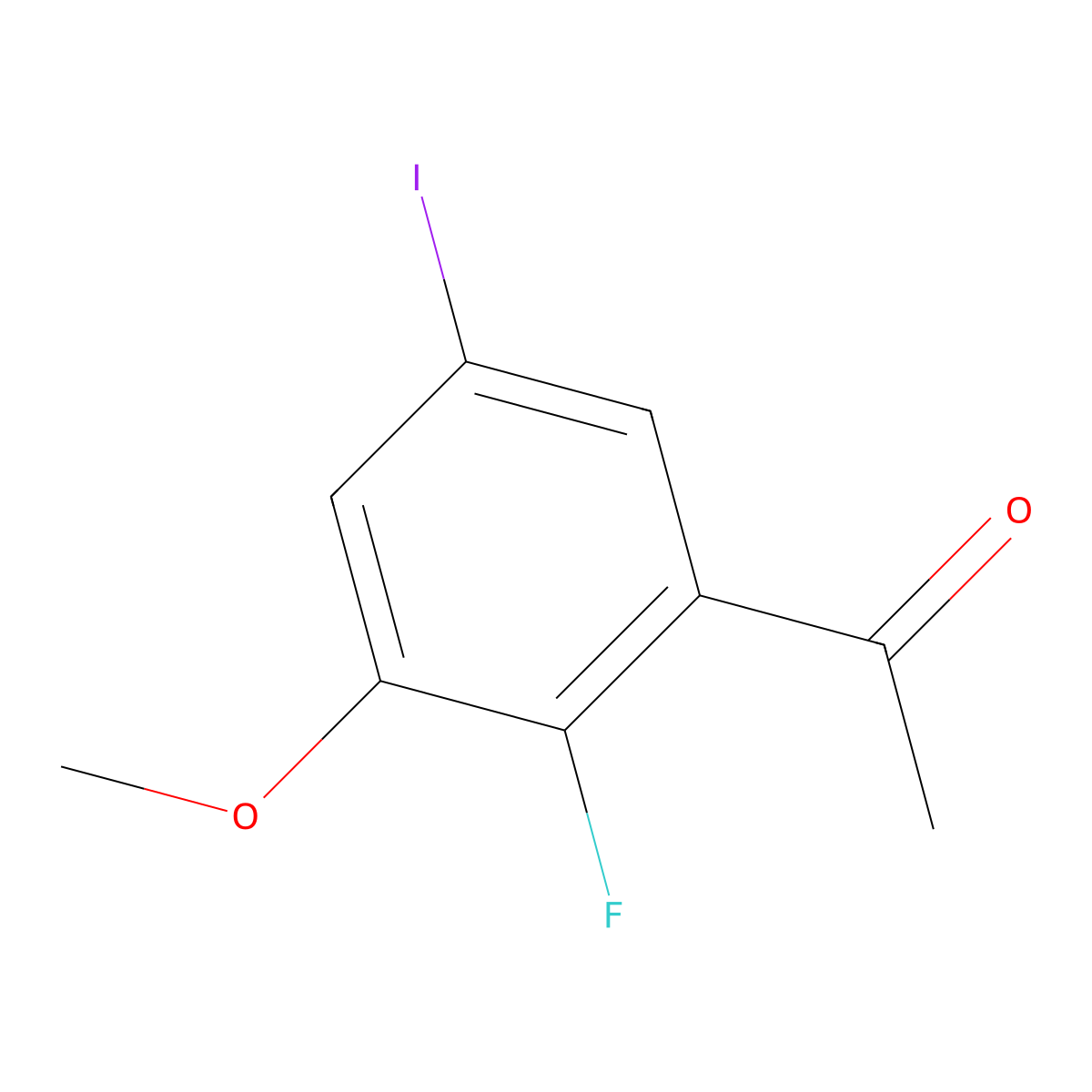 1-(2-Fluoro-5-iodo-3-methoxyphenyl)ethanone molecular structure, CAS 2091542-15-1