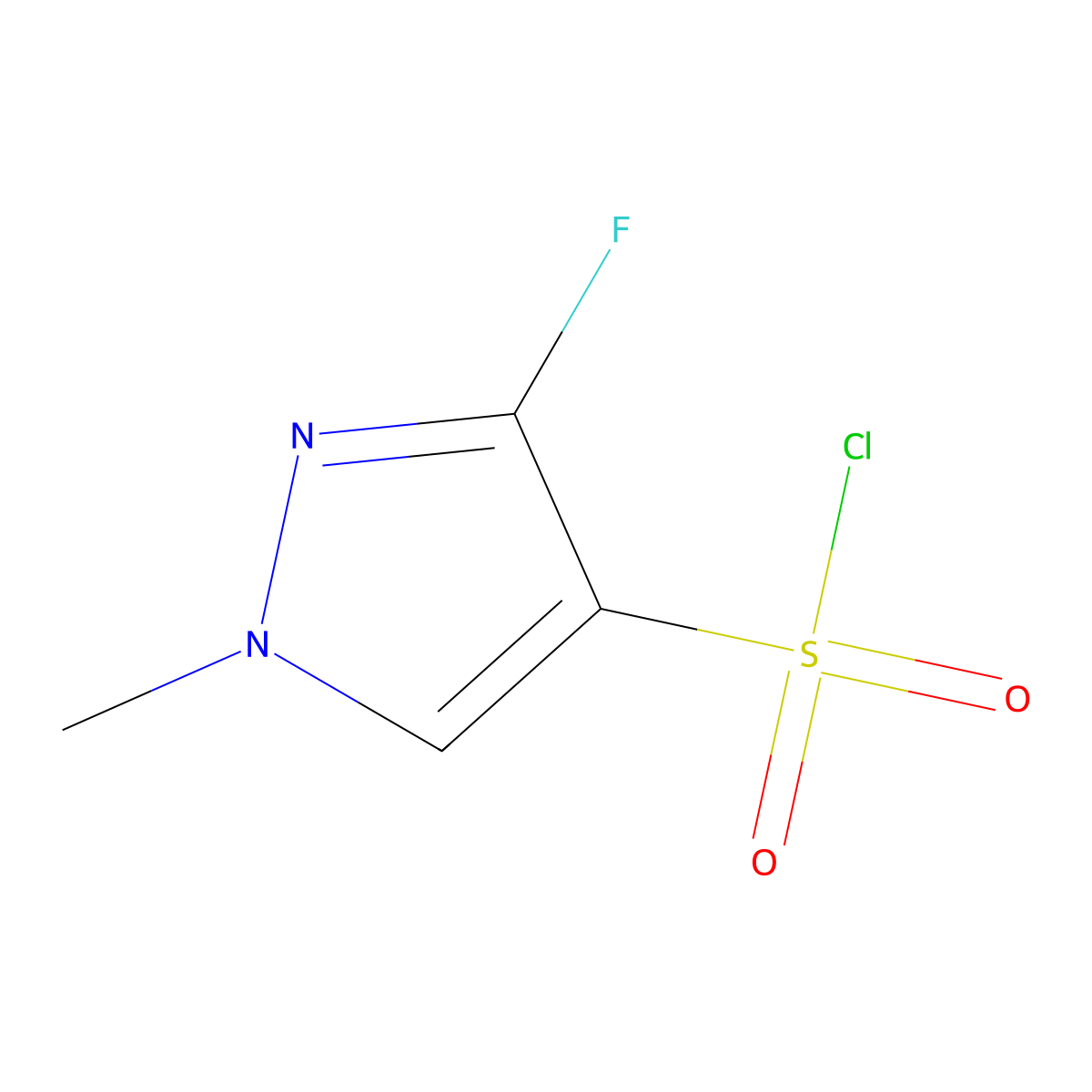 3-fluoro-1-methyl-1H-pyrazole-4-sulfonyl chloride molecular structure, CAS 2091542-88-8