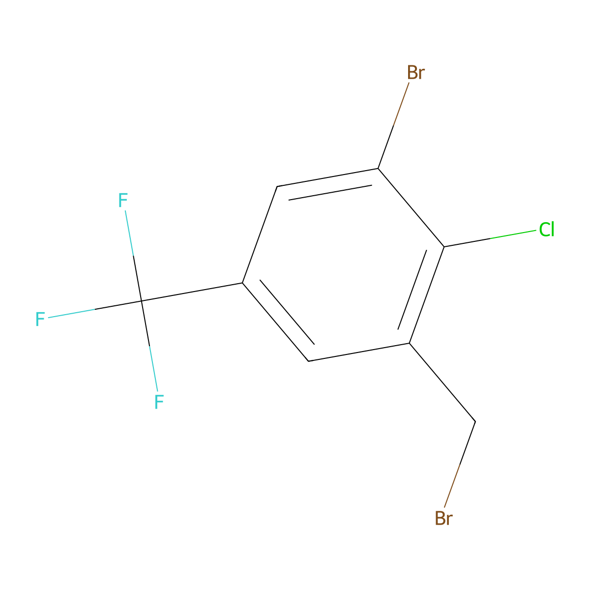 3-Bromo-2-chloro-5-(trifluoromethyl)benzyl bromide molecular structure, CAS 2091543-20-1