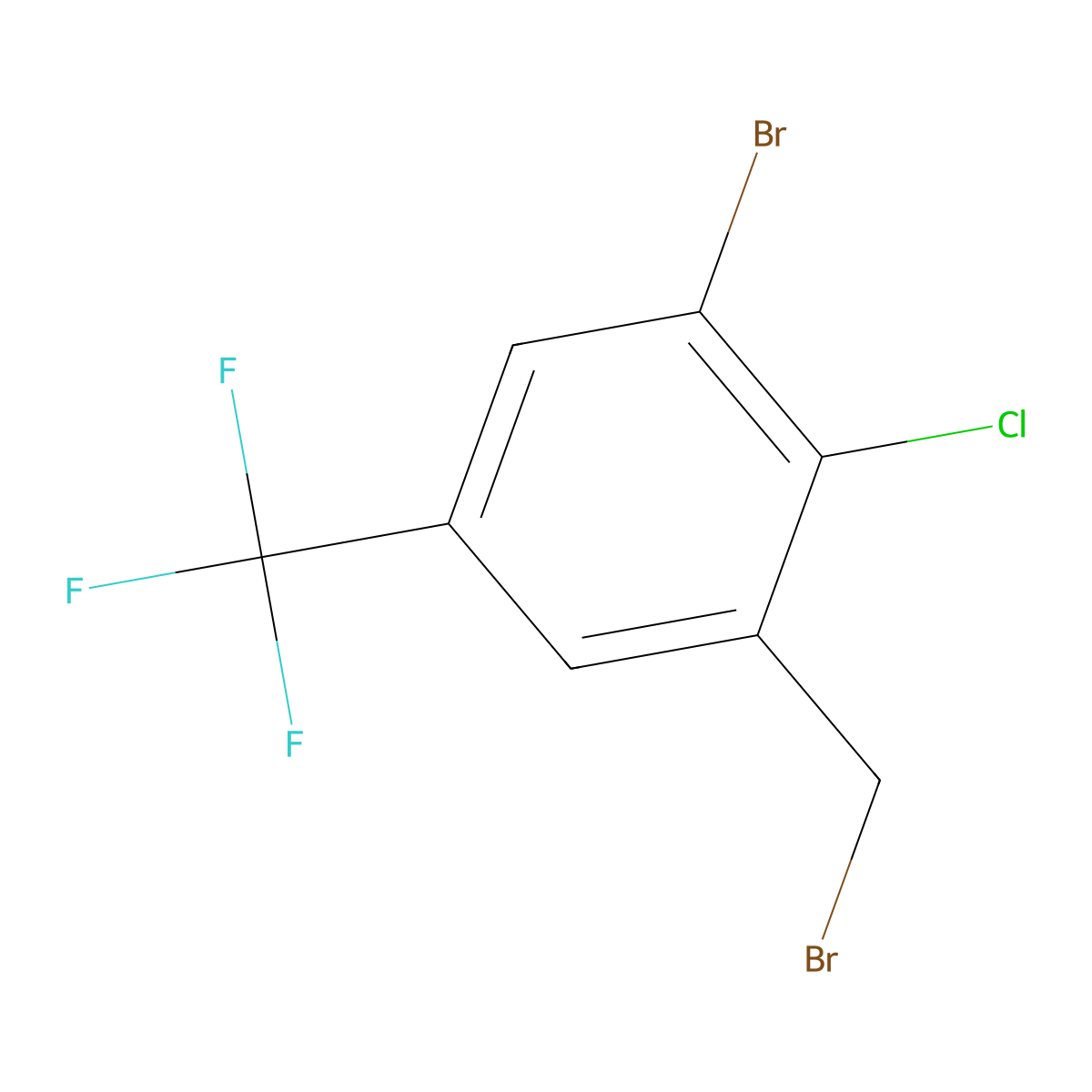 3-Bromo-2-chloro-5-(trifluoromethyl)benzyl bromide molecular structure, CAS 2091543-20-1