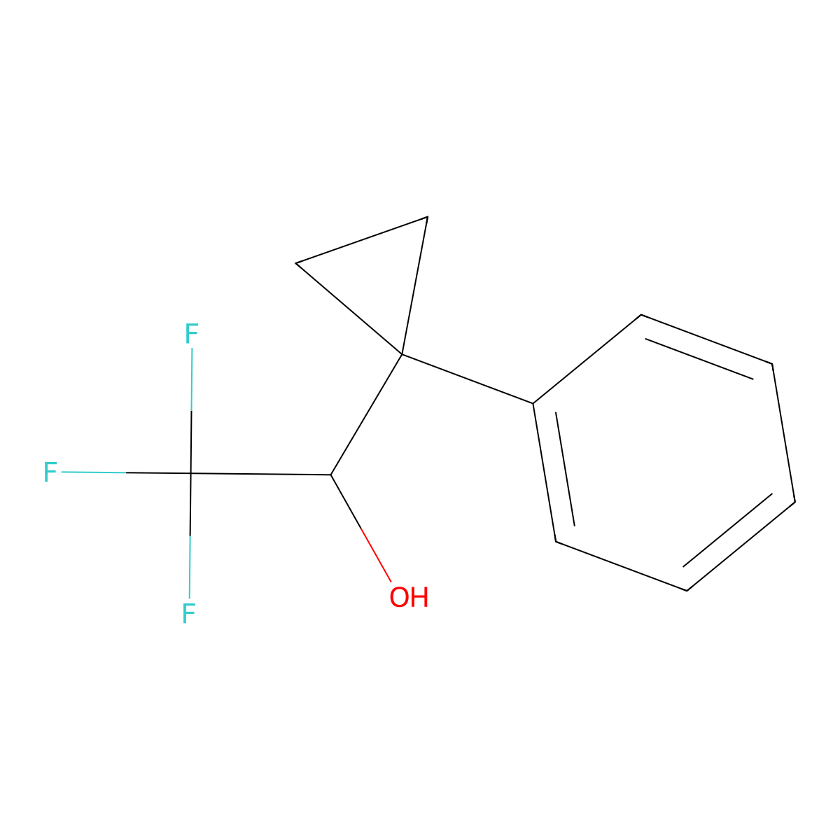 2,2,2-Trifluoro-1-(1-phenylcyclopropyl)ethan-1-ol molecular structure, CAS 2091544-94-2