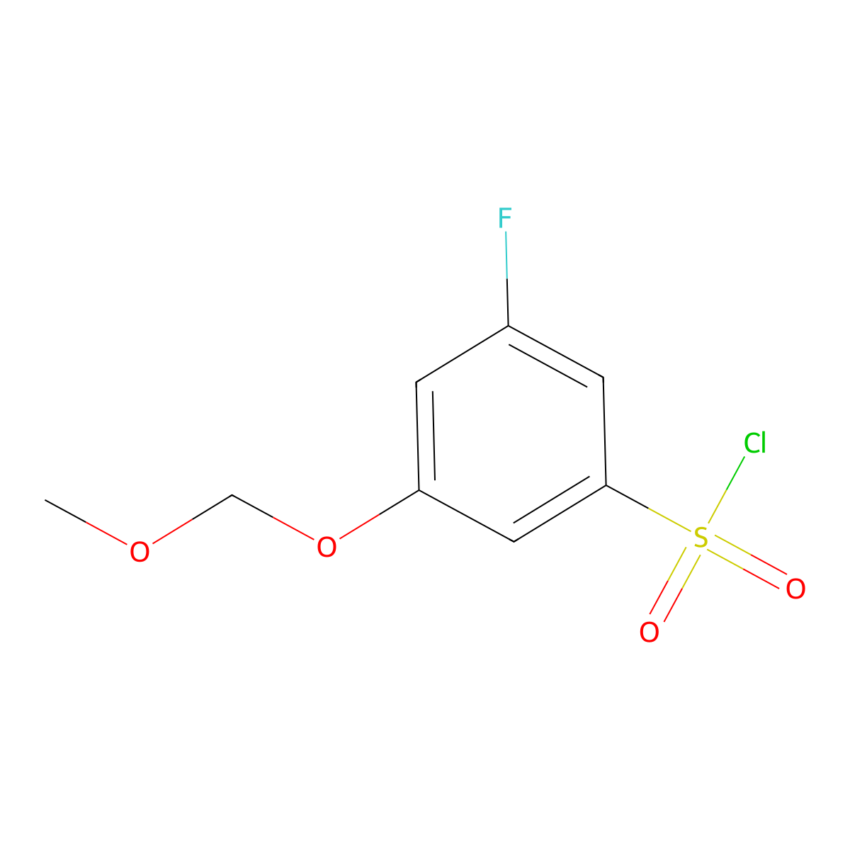 3-Fluoro-5-(methoxymethoxy)benzene-1-sulfonyl chloride molecular structure, CAS 2091546-17-5